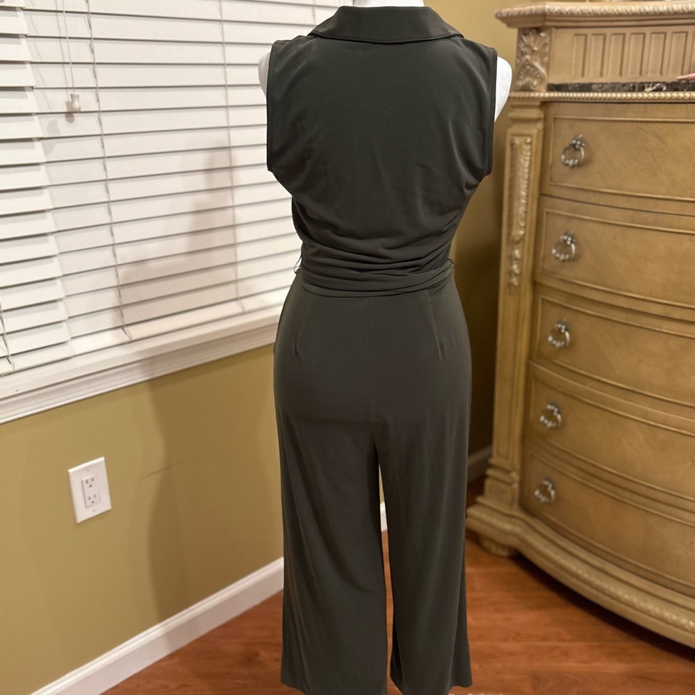 NWOT Michael Kors Dark Green Sleeveless Jumpsuit - Picture 3 of 5